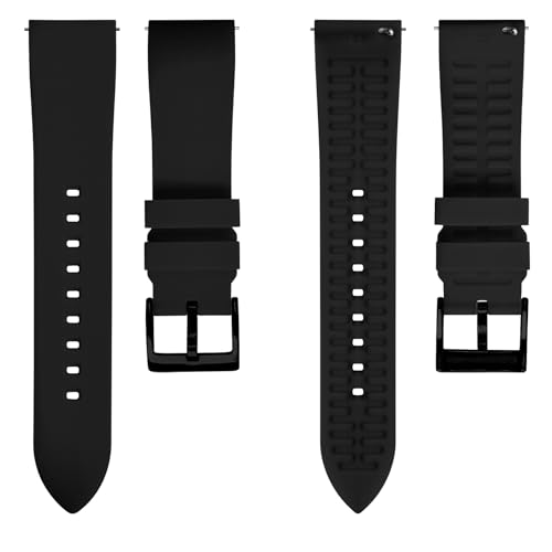 TStrap Silicone Watch Band for Men - Black Quick Release Watch Band for Women Soft - Waterproof Smart Watch Bracelet Clasp - Correa de Silicona para Reloj Replacement - 18mm 19mm 20mm 21mm 22mm 24mm - Image 2