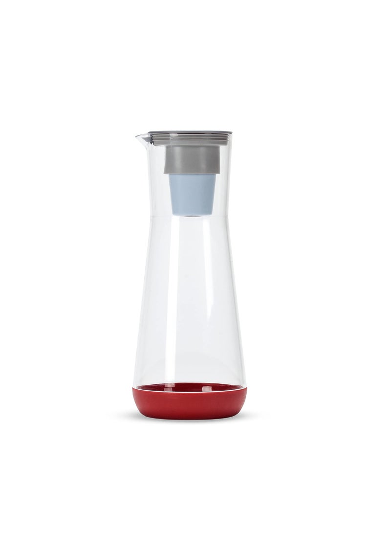 Hydros Hydros Water Filter Pitcher 40 oz Slim Design Patented Fast Flo Tech Dishwasher Safe Fills in Just 40 Seconds BPA Free 5 Cup Capacity Red 