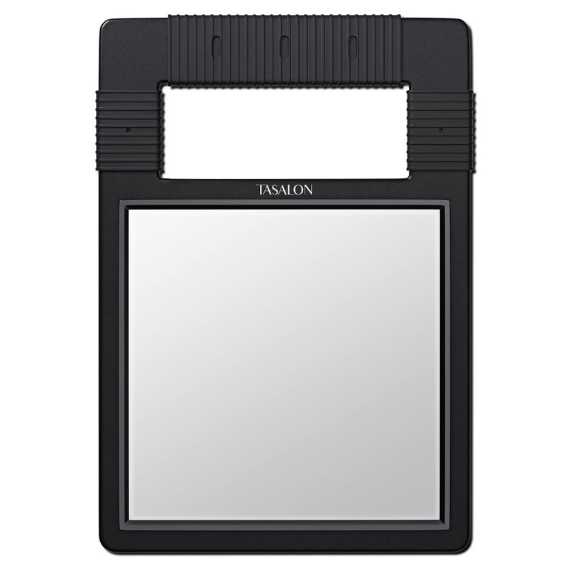 TASALON TASALON Hand Mirrors with Handle  Unbreakable Handheld Mirror with Silicone Handle for Barber Salon Makeup or Shower  Black 
