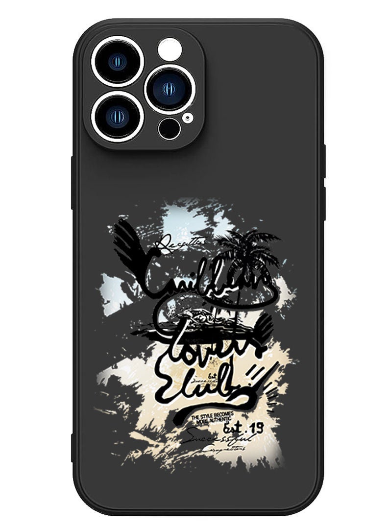Theodor Protective Slim Fit Case Liquid Silicone Cover with Full Body Protection Anti-Scratch Shockproof Case For iPhone 13 Pro Black  - Lovers club White copy - Image 1