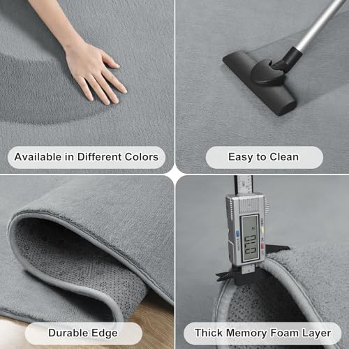 Amearea Modern Soft Hallway Runner Rug, 2x6 Feet Washable Runner Rugs for Hallway, Grey Fluffy Rug Bedroom Bedside Rugs, Non Slip Memory Foam Rug Carpet for Entrance Kitchen Living Room Decor - Image 5
