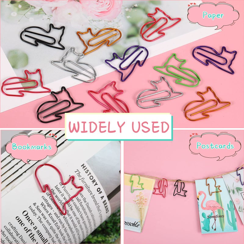 Nezyo 42 Pack Cat Stationery Set Office Supplies 6 Color Cute Cats Sticky Notes 30 Pcs Kitty Paper Clips 6 Pcs Kitty Pens Lover Gift Lovely Desk Accessories For Work School Office Supplies(Cute Cat) - Image 5