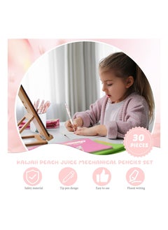 Excefore 12 Pieces Kawaii Juice Peach Mechanical Pencil with 6   Peach Erasers and 12 Tube HB Pencil Refills Fruit Mechanical Pencil Set for Student Writing, Drawing, Sketching, Architecture (0.5mm)  - Image 4