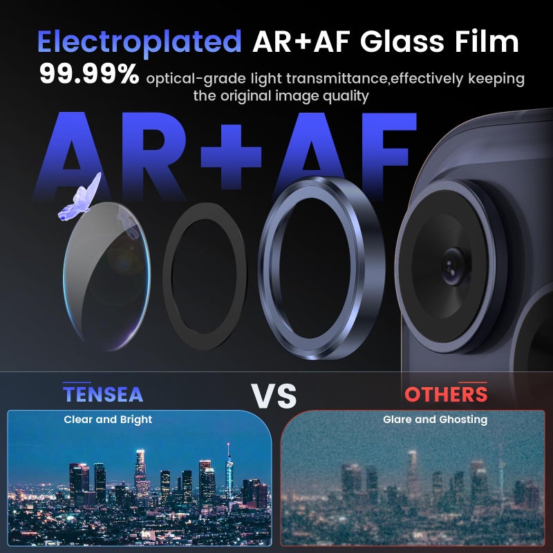 Tensea Camera Lens Protector Compatible for iPhone 17 Pro Max/17 Pro, Metal Aluminum Alloy Tempered Glass Cover Camera Screen Protector Accessories, Case Friendly - Image 3