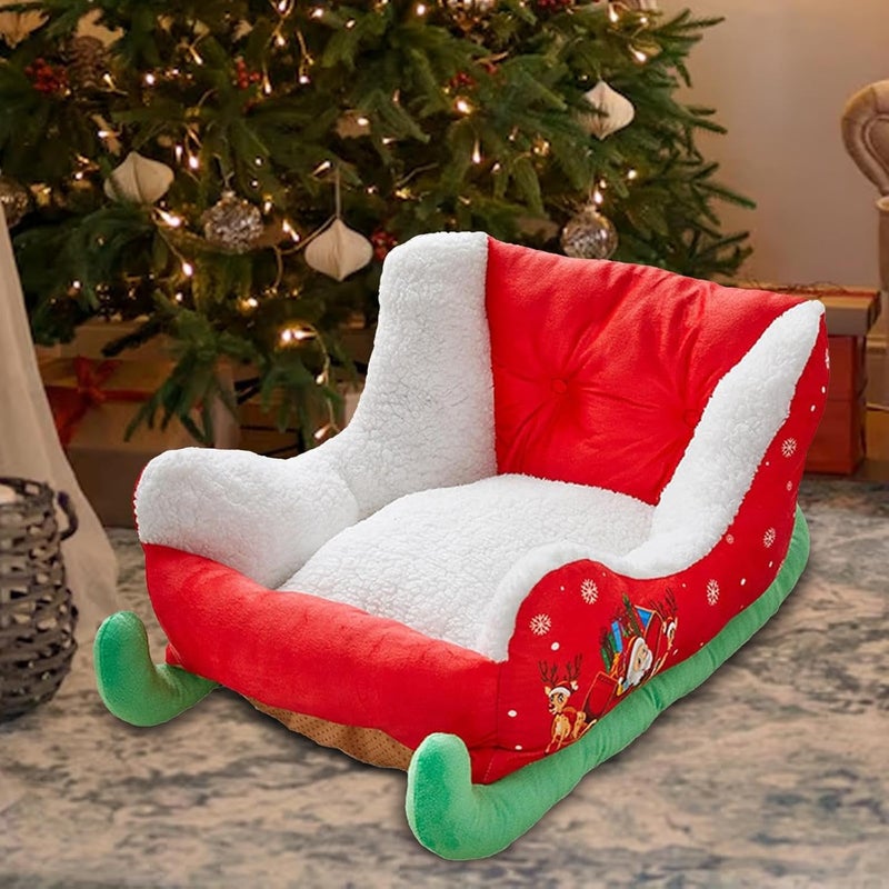 Christmas Dog Bed Dog Sofa Pet Supplies Cute Holiday Themed Kitten Bed Pet Bed Cat Beds for Indoor Cats for Cats Puppy Dogs - Image 2