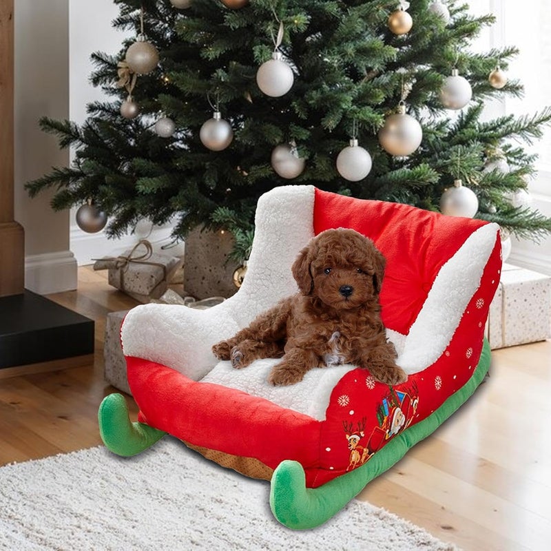 Christmas Dog Bed Dog Sofa Pet Supplies Cute Holiday Themed Kitten Bed Pet Bed Cat Beds for Indoor Cats for Cats Puppy Dogs - Image 5