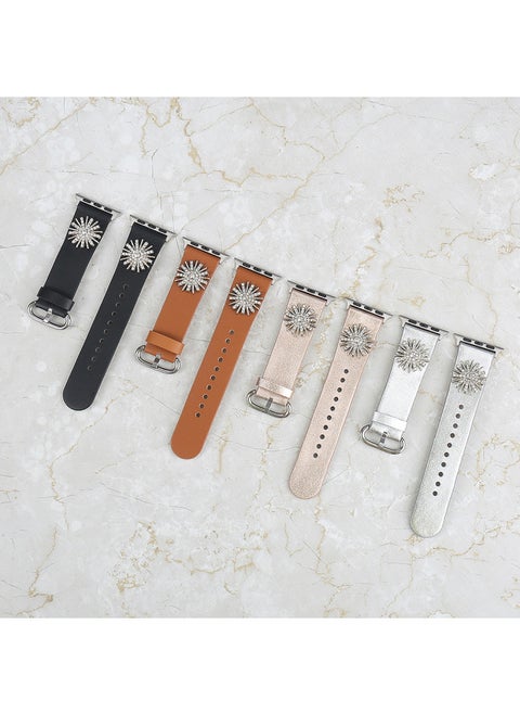 For Apple Watch Series 1-10 Generations Universal For Apple IWatch Watch With Snowflake Diamond Flash-Color:Silver 38mm/40mm/41mm/42mm(series 10)