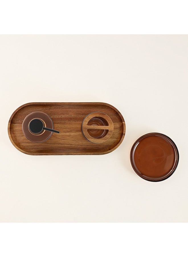 Homez 4Pcs Resin Bathroom Accessories Set In Brown - Image 3