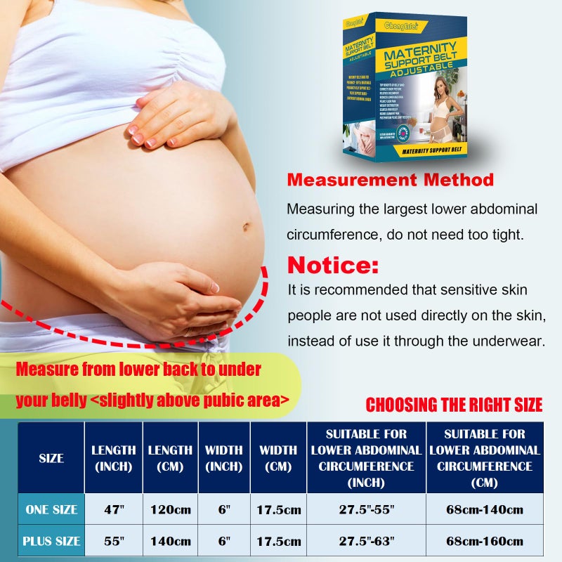 Chongerfei حزام الحمل تشونغ إيرفي دعم الظهر حزام الأمومة مشد البطن دعامة الظهر - تخفيف آلام الظهر والحوض والورك لاستعادة الحمل (أسود، مقاس واحد) - Image 5