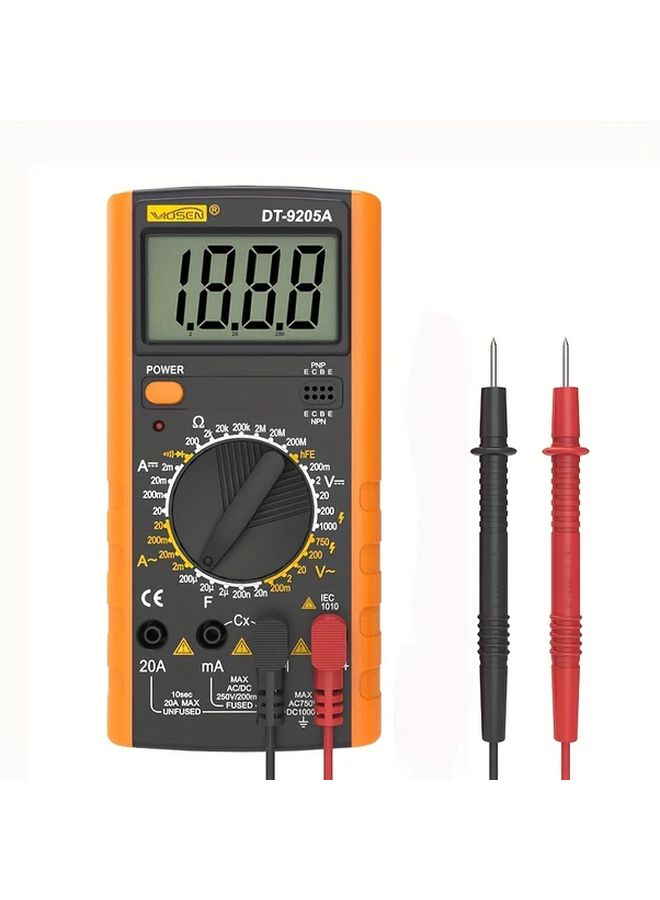 Tangerine Digital Multimeter Voltmeter Ohmmeter Precise Measurement Tool - Image 1