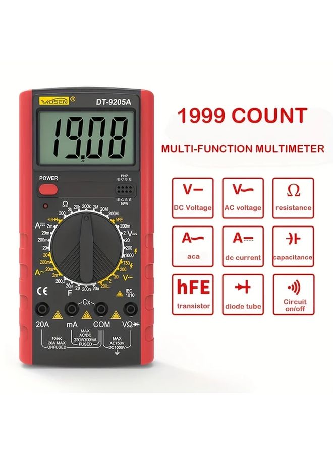 Tangerine Digital Multimeter Voltmeter Ohmmeter Precise Measurement Tool - Image 3