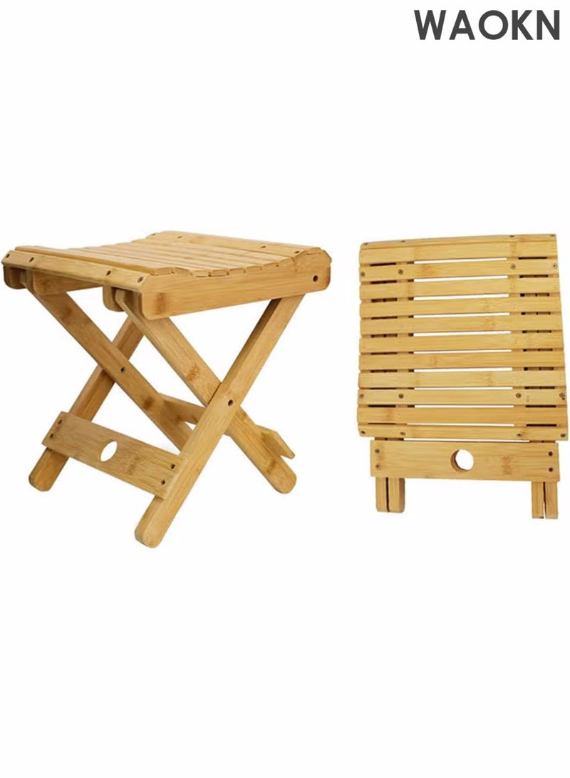 دبليو أيه أو كي أن البراز الخيزران المنزلي القابل للطي ، البراز التبريد متعدد الوظائف ، الخشب الصلب المحمول ، البراز القابل للطي ، كرسي الخيزران الطبيعي ، يمكن استخدامه للحمام الداخلي ، النزهة في الهواء الطلق ، البراز الصيد وغيرها من الأغراض ، مناسبة للبالغين والأطفال. - Image 1