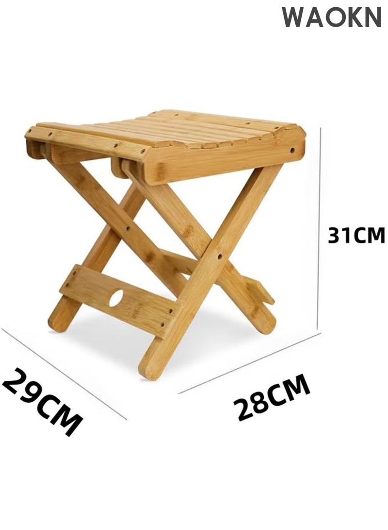 دبليو أيه أو كي أن البراز الخيزران المنزلي القابل للطي ، البراز التبريد متعدد الوظائف ، الخشب الصلب المحمول ، البراز القابل للطي ، كرسي الخيزران الطبيعي ، يمكن استخدامه للحمام الداخلي ، النزهة في الهواء الطلق ، البراز الصيد وغيرها من الأغراض ، مناسبة للبالغين والأطفال. - Image 5