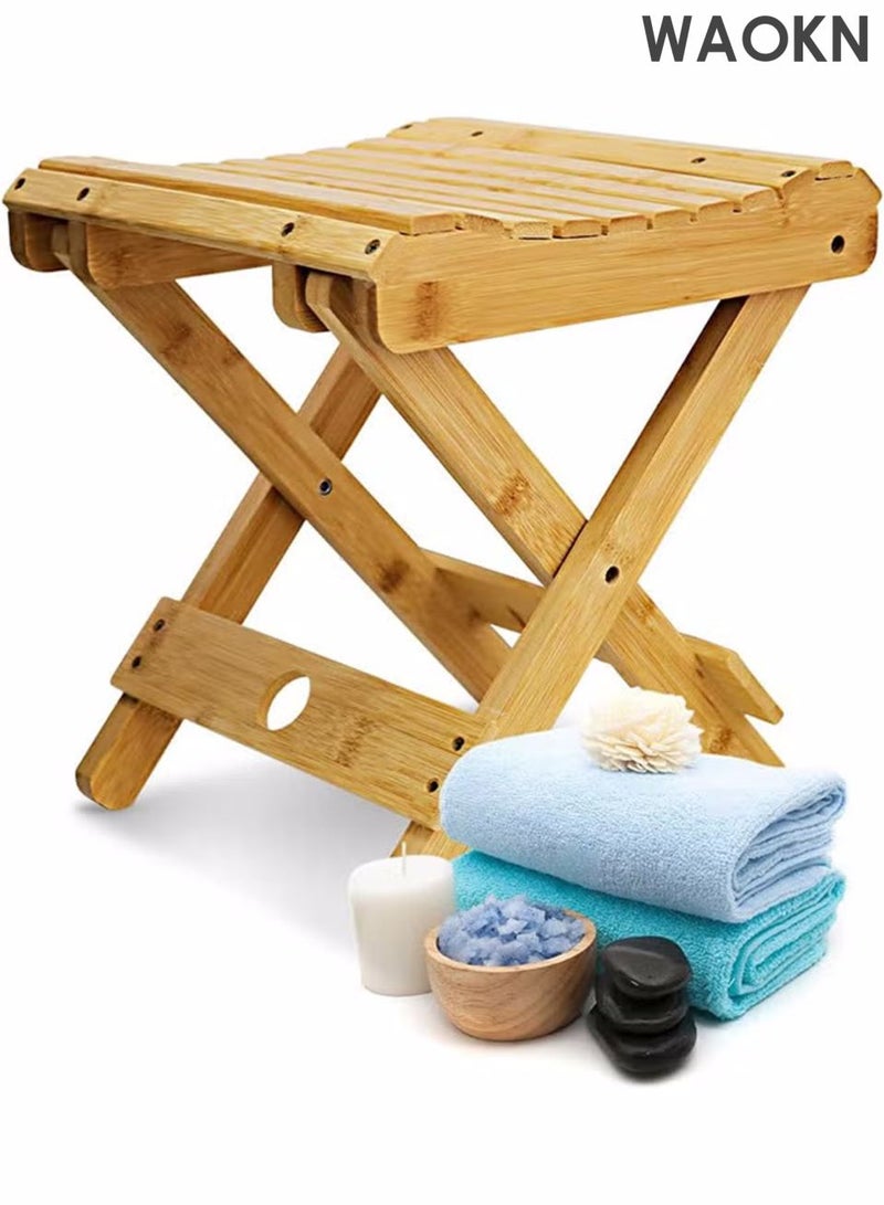 دبليو أيه أو كي أن البراز الخيزران المنزلي القابل للطي ، البراز التبريد متعدد الوظائف ، الخشب الصلب المحمول ، البراز القابل للطي ، كرسي الخيزران الطبيعي ، يمكن استخدامه للحمام الداخلي ، النزهة في الهواء الطلق ، البراز الصيد وغيرها من الأغراض ، مناسبة للبالغين والأطفال. - Image 4