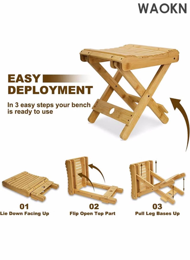 دبليو أيه أو كي أن البراز الخيزران المنزلي القابل للطي ، البراز التبريد متعدد الوظائف ، الخشب الصلب المحمول ، البراز القابل للطي ، كرسي الخيزران الطبيعي ، يمكن استخدامه للحمام الداخلي ، النزهة في الهواء الطلق ، البراز الصيد وغيرها من الأغراض ، مناسبة للبالغين والأطفال. - Image 3