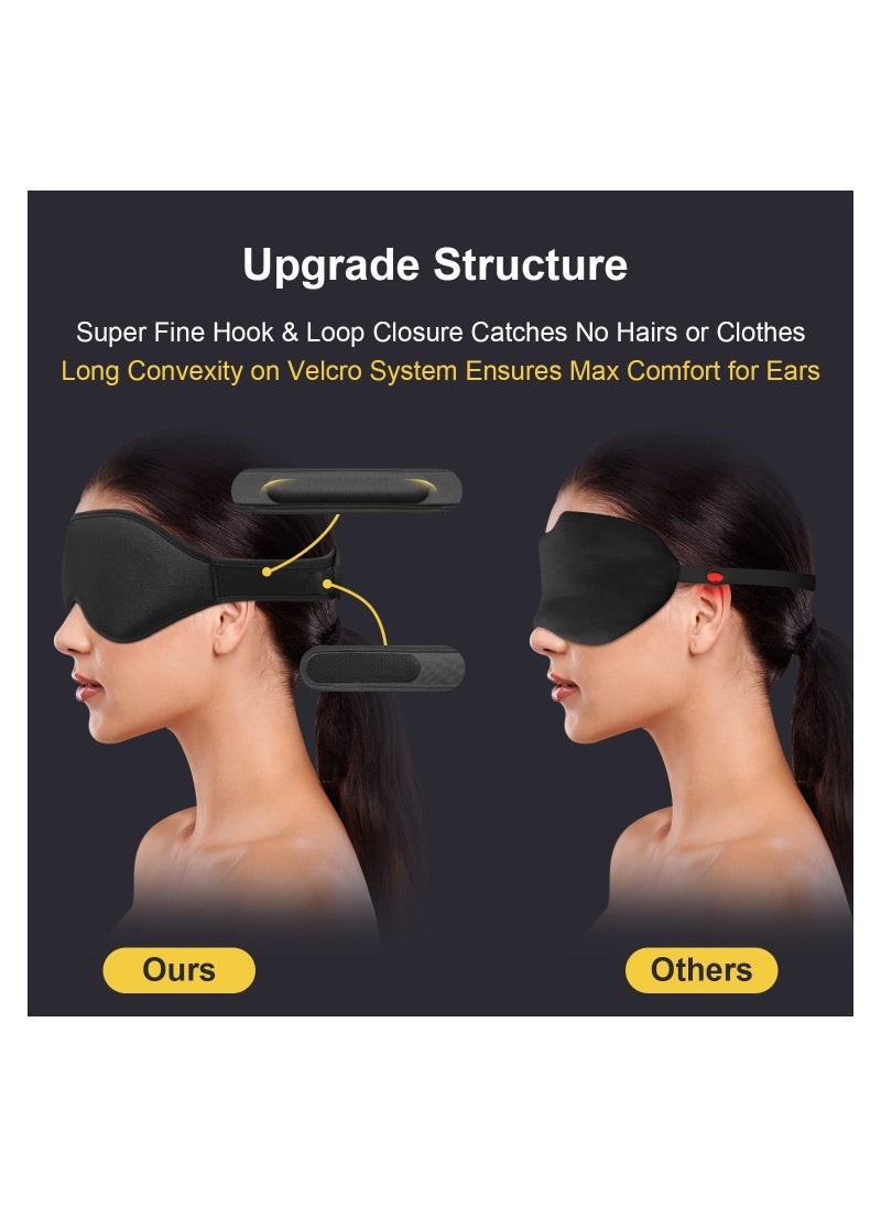 SYOSI SYOSI, 3D Contoured Sleeping Eye Mask for Light Blocking, Comfortable Adjustable Protector Sleep Mask for Travel Yoga with 2 Box Earplug - Image 5