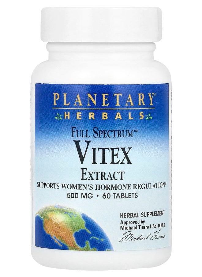 PLANETARY HERBALS Full Spectrum™ Vitex Extract 500 mg 60 Tablets 