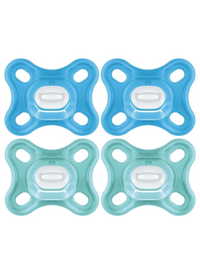 MAM Comfort Baby Pacifier 100% Lightweight Silicone 0 3 Months Baby Boy (Pack Of 4)  - Image 1