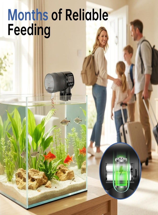 AQQA Automatic Fish Feeder 200ML, Programmable LCD Timer Auto Aquarium Feeder, Moisture-Proof Silent Fish Food Dispenser, Vacation Auto Feeder for Small Tank Betta Fish Turtle - Image 3