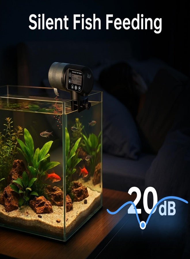 AQQA Automatic Fish Feeder 200ML, Programmable LCD Timer Auto Aquarium Feeder, Moisture-Proof Silent Fish Food Dispenser, Vacation Auto Feeder for Small Tank Betta Fish Turtle - Image 5