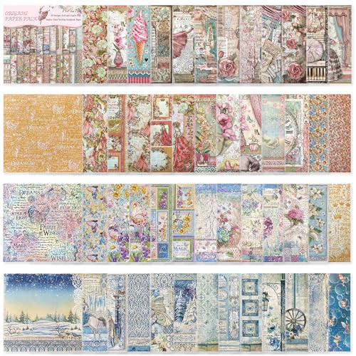 Qianshan Origami Paper Kit 50 Sheets 70GSM 6 Inch Square Double Sided Color 50 Vivid Japanese Washi Chiyo Colors for Hand Crafts Origami Paper Arts CreativityFlower Fairy - Image 1