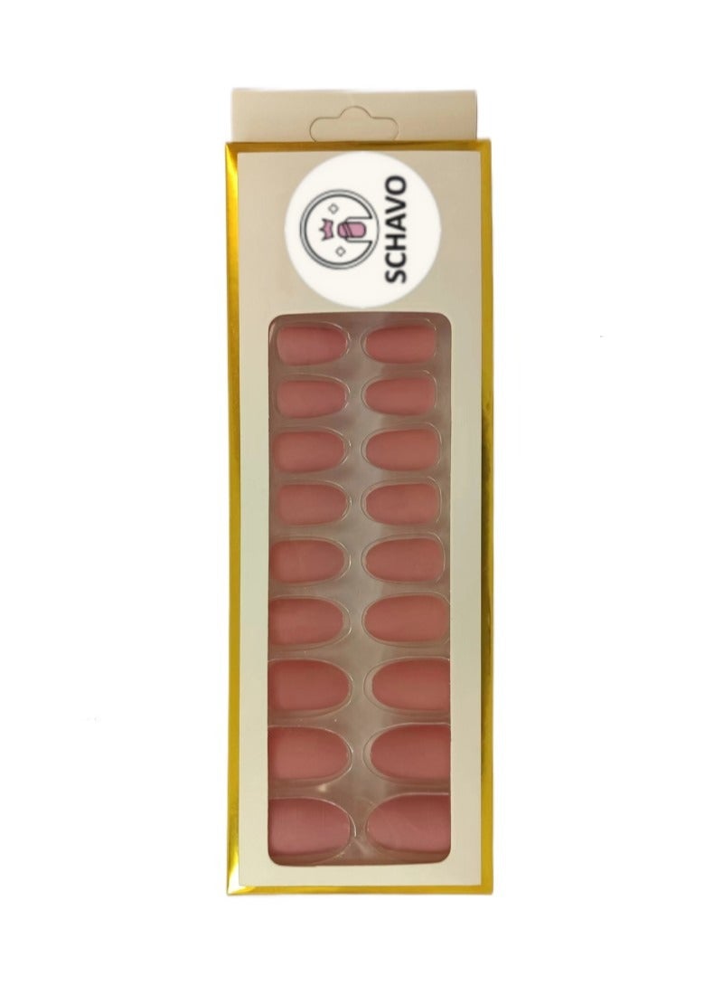 SCHAVO Blush Pink Matte Solid Color Nails 24Pcs - Image 1