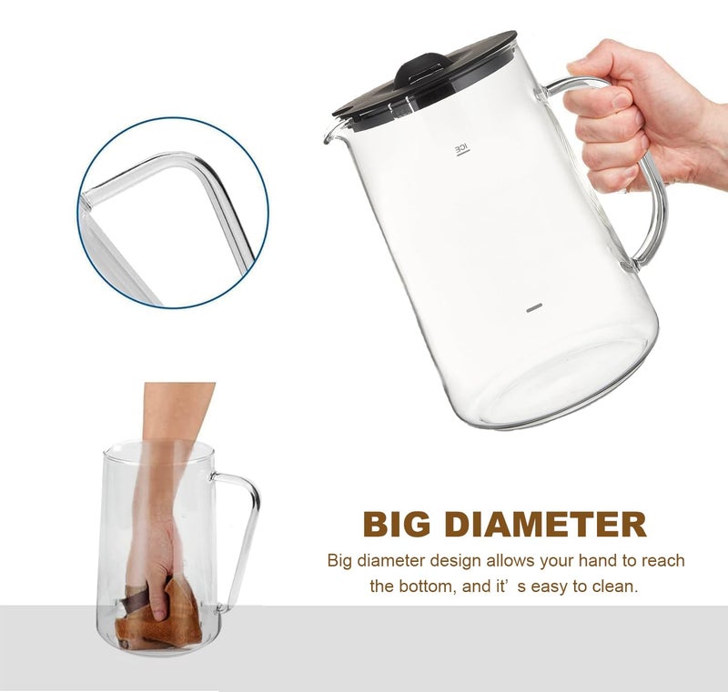 LITIFO Iced Tea Pitcher With Lid for Litifo Iced Tea & Coffee Maker, 2.5-quart, Glass - Image 3