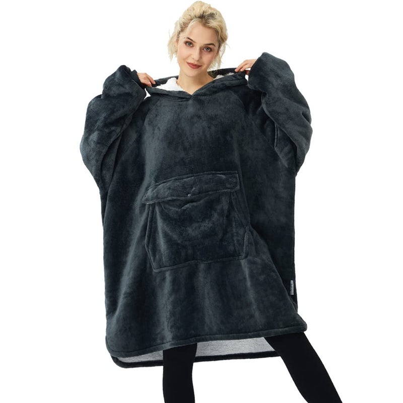 Krifey Wearable Blanket Hoodie  Oversized Sherpa Hooded as Birthday Gifts for Mom Women Girlfriend Men  Cozy Sweatshirt with Giant Pocket - Image 1