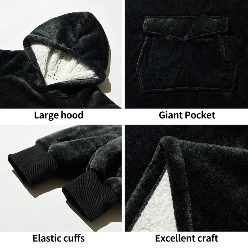 Krifey Wearable Blanket Hoodie  Oversized Sherpa Hooded as Birthday Gifts for Mom Women Girlfriend Men  Cozy Sweatshirt with Giant Pocket - Image 3