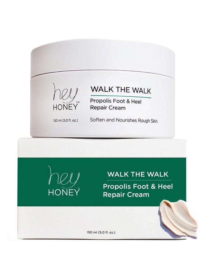 Hey Honey Walk The Walk Propolis Foot & Cracked Heel Cream For Extremely Dry Feet & Cracked Heels | Callus Remover For Feet, Lasting Effect Up To 72 Hours | Infused With Honey And Urea | 5 Oz - Image 1