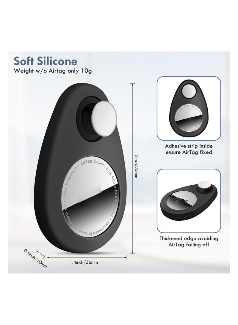 SOLARAE 2-Pack Airtag Holder for Kids, Hidden Silicone Case with Pins, Wear-Resistant and Anti-Removal Design, Ideal for Children, Elderly, Pets, Backpacks, and Luggage (White & Black) - Image 2