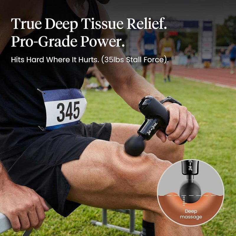 Bluejw Bob and Brad Q2 Mini Massage Gun, Pocket Size Deep Tissue Percussion Massager, Ultra Small & Portable Quiet Massage Gun for Muscle Recovery and Pain Relief, Black - Image 4