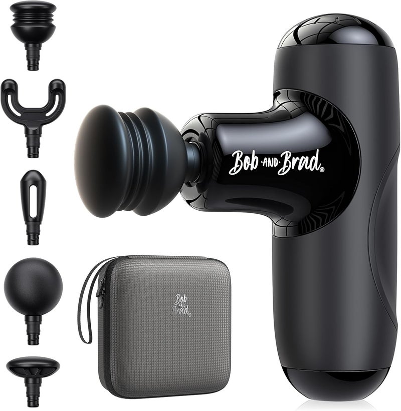 Bluejw Bob and Brad Q2 Mini Massage Gun, Pocket Size Deep Tissue Percussion Massager, Ultra Small & Portable Quiet Massage Gun for Muscle Recovery and Pain Relief, Black - Image 1