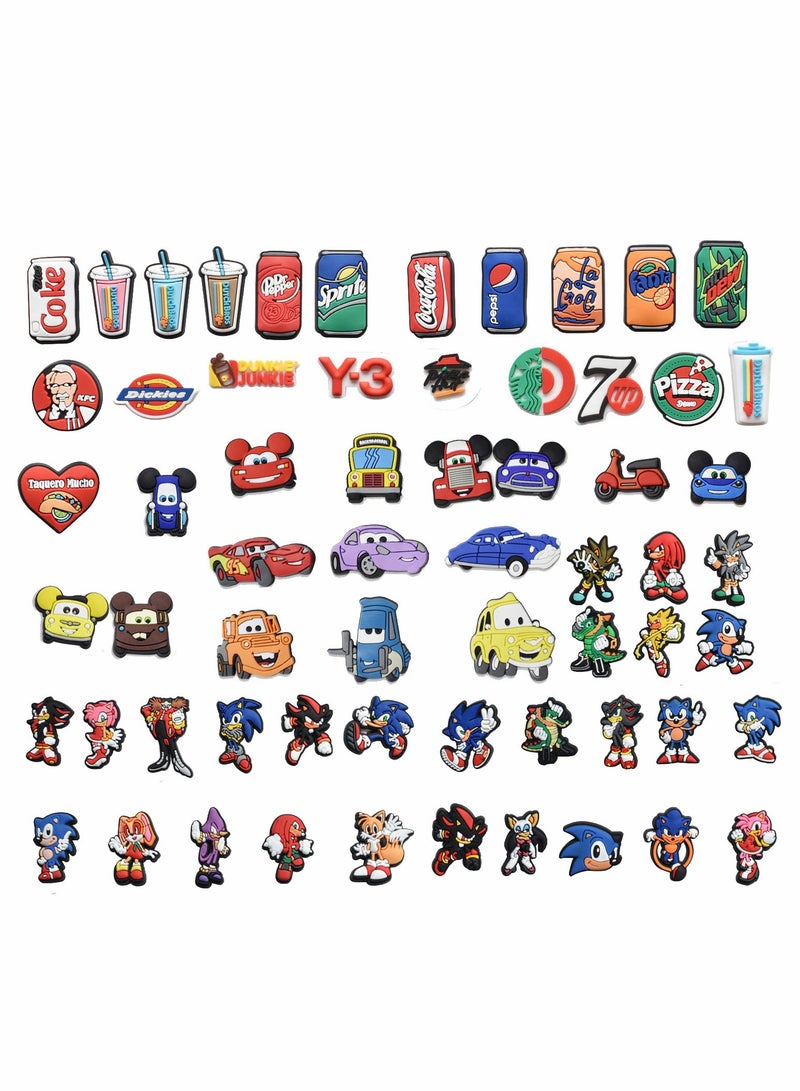 Excefore Shoe Decoration Charms 63 Pcs Jibbitz Crocs Accessories for Shoe Buckle Party Favors ​Mini Charm - Image 1