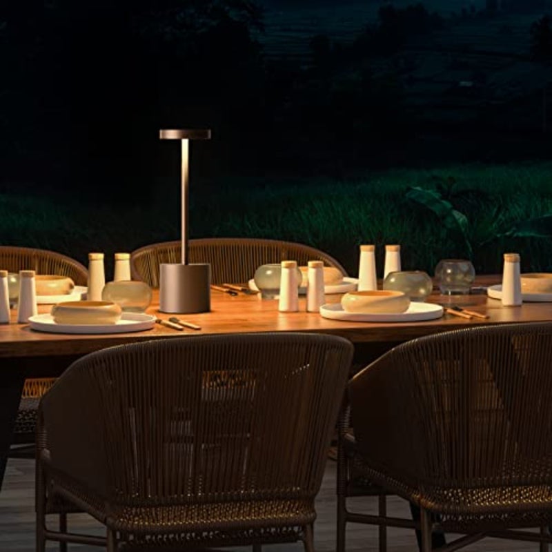 Cordless Table Lamp Rechargeable, Battery Powered LED Outdoor Table Light 3 Color Stepless Dimming, 72Hrs Long Lasting Battery Operated, Portable Waterproof Touch for Patio Restaurant Dining - Image 5