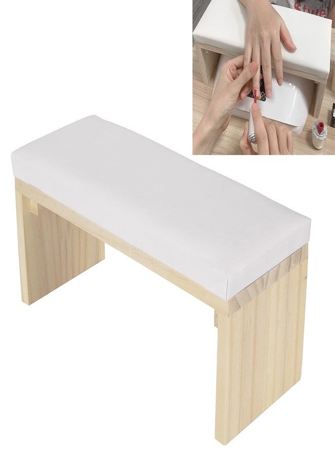 Yinhing Nail Arm Rest,Nail Art Hand Pillow Mat Nail Polishing Arm Rest Pillow Manicure Hand Rest Cushion, PU Leather Nail Art Pillow Nail Arm Rest Cushion Wooden Stand for Salon Home DIY(white) - Image 1