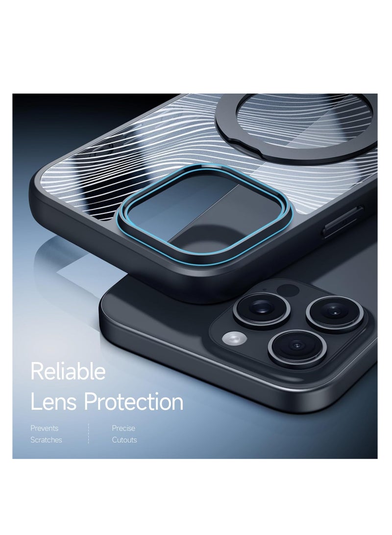 Aookay Case for iPhone 16 Pro Max, PC Magnetic Adsorption Wireless Charging Shell with Ring Holder Lens Protection Anti-Fingerprint TPU Frosted Cover - Image 5