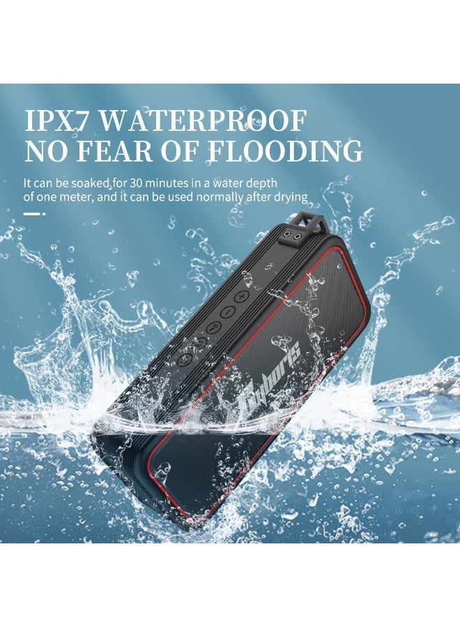 سايبوريس مكبر صوت بلوتوث محمول 20 واط، مكبر صوت لاسلكي مقاوم للماء بمعيار IPX7 مع تقنية TWS ستيريو وميكروفون مدمج، مكبر صوت خارجي مناسب للشاطئ والسفر والمنزل - Image 2