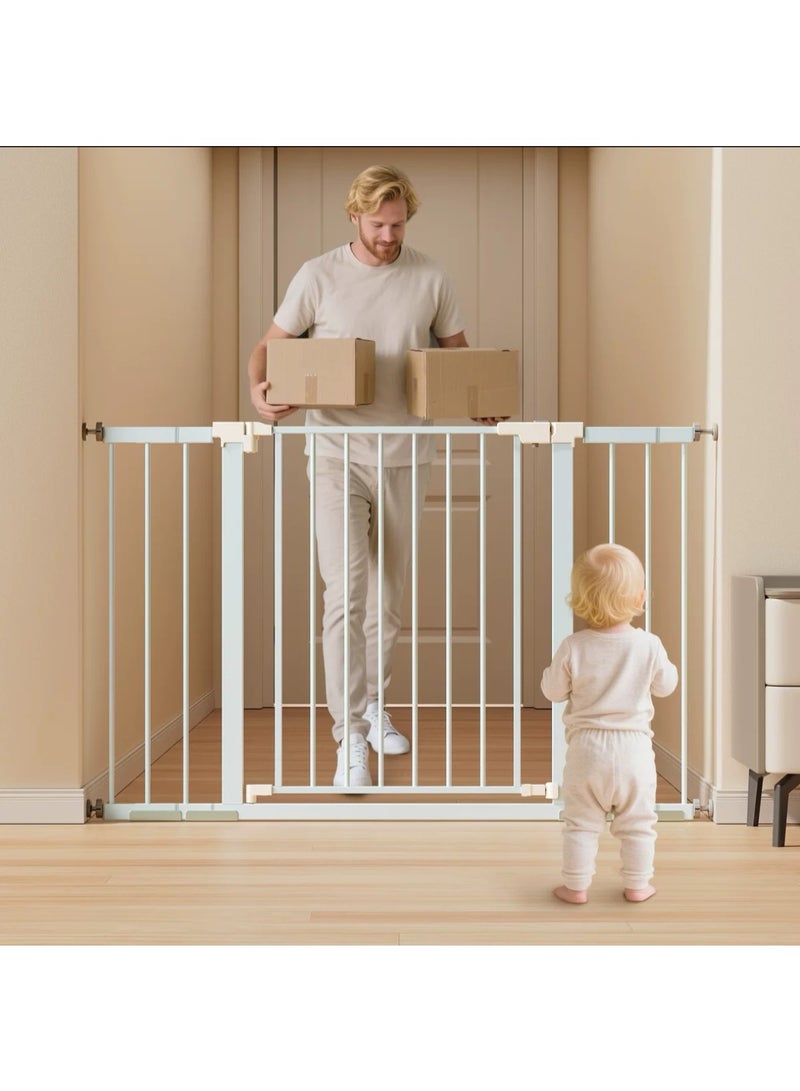 Auto Close Baby Gate 75cm with 30cm  Extension Rack，Door Pet Safety Gate for Stairs, Doorways, Indoor/Outdoor(75-114cm),Limited time special prices,End of Year Sale - Image 2
