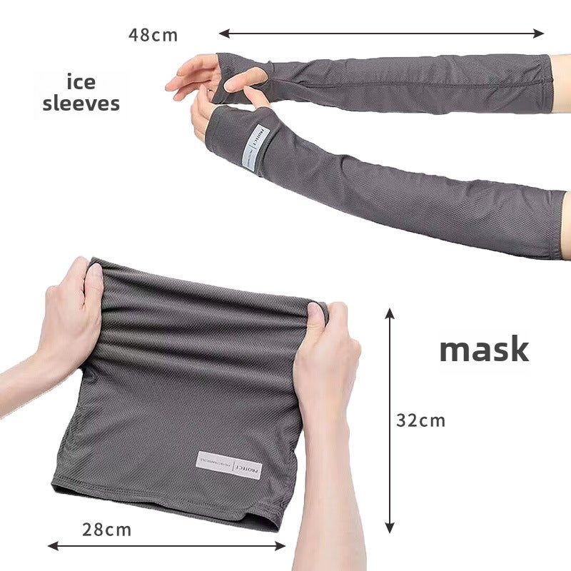 Mens Loose Cooling Arm Sleeves UV Protection Light gray  - Image 5