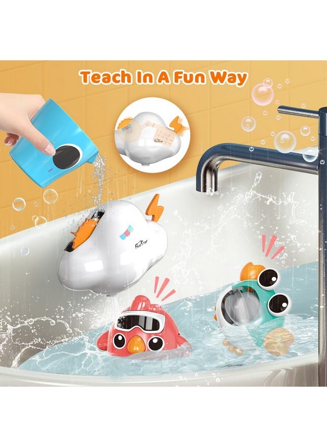 VATOS - Baby Bath Toys, Elephant Basketball Hoop Bathroom Baby Toys For Babies Boys Girls 1 Year Old, Baby Bathtub Playset With Bird, Crab, Clouds, Yacht Best Bath Gift For Toddlers 1-3 - Image 1