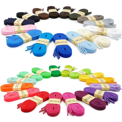 DELELE Solid Flat Shoe Laces: Hollow Thick Army Green Shoelaces for Sneakers 2 Pair 47 inch - Image 4
