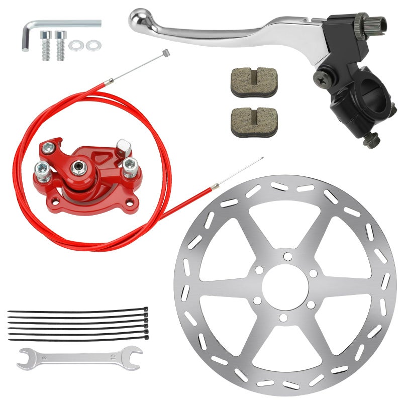 CILOYU Mini Bike Brake Lever Kit with 180mm Disc Brake Rotor Compatible with Coleman CT100U CC100X Baja Doodlebug DB30 Motovox MBX10 MBX11 Monster Mega Moto 80cc 105cc Parts Rear Brake Caliper - Image 1