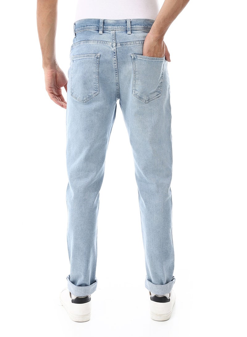 Andora Fly Zipper Button Closure Straight Jeans Pants_Snowy - Image 3
