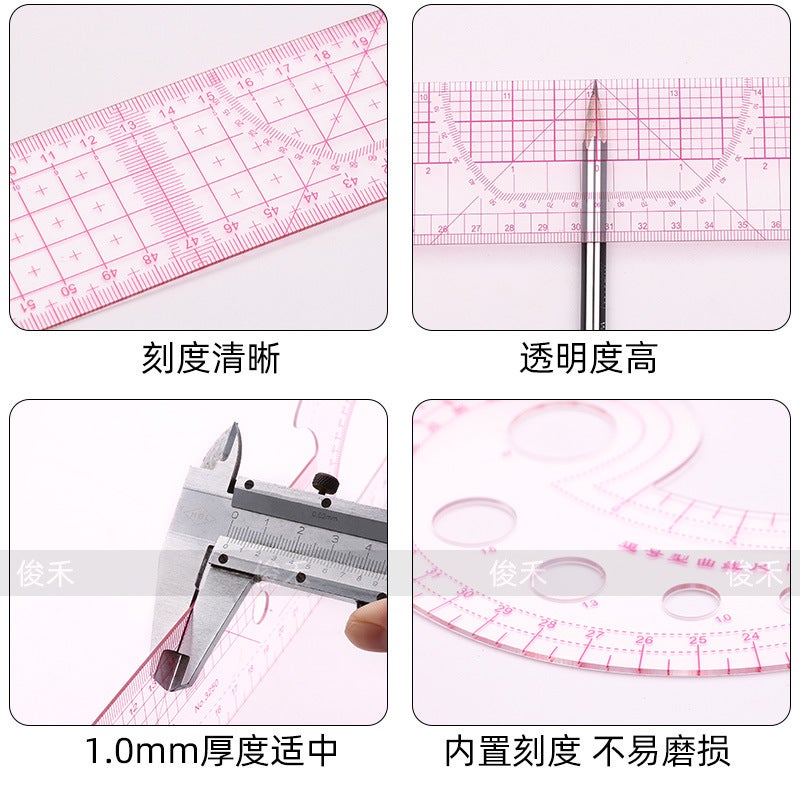 Pattern Making And Grading Ruler Clothing Proportion Pattern Making Curve Cutting And Sewing Tools Multi-Functional Pattern Making Ruler - Image 4