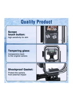 KASTWAVE Waterproof Housing Case for DJI Osmo Pocket 3, Touchscreen Underwater Diving Protective Shell Waterproof up to 50m/164/ft with Helmet Bracket & 1/4 Bracket Accessories  - Image 4