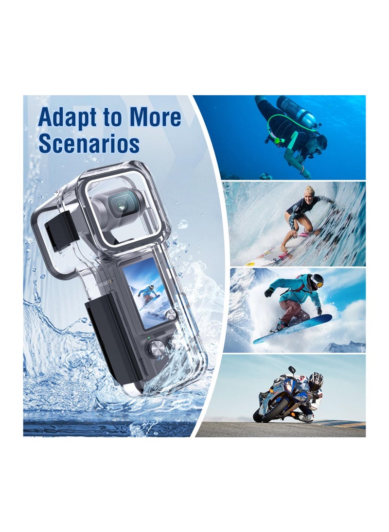 KASTWAVE - Waterproof Housing Case for DJI Osmo Pocket 3, Touchscreen Underwater Diving Protective Shell Waterproof up to 50m/164/ft with Helmet Bracket & 1/4 Bracket Accessories - Image 1