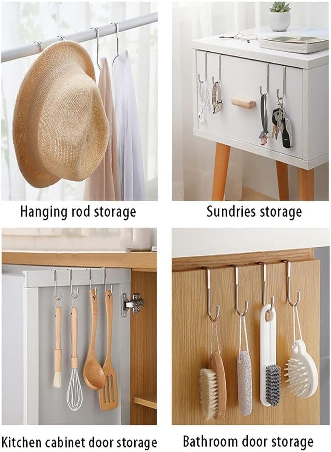 FAYBY Over Cabinet Door Drawer Double Steel S Shaped Hooks Hanging Towel Rack | Multi-Function Space Saving Hanging Clamp for Kitchen, Bathroom, Cabinet, Closet (2Psc) - Image 3