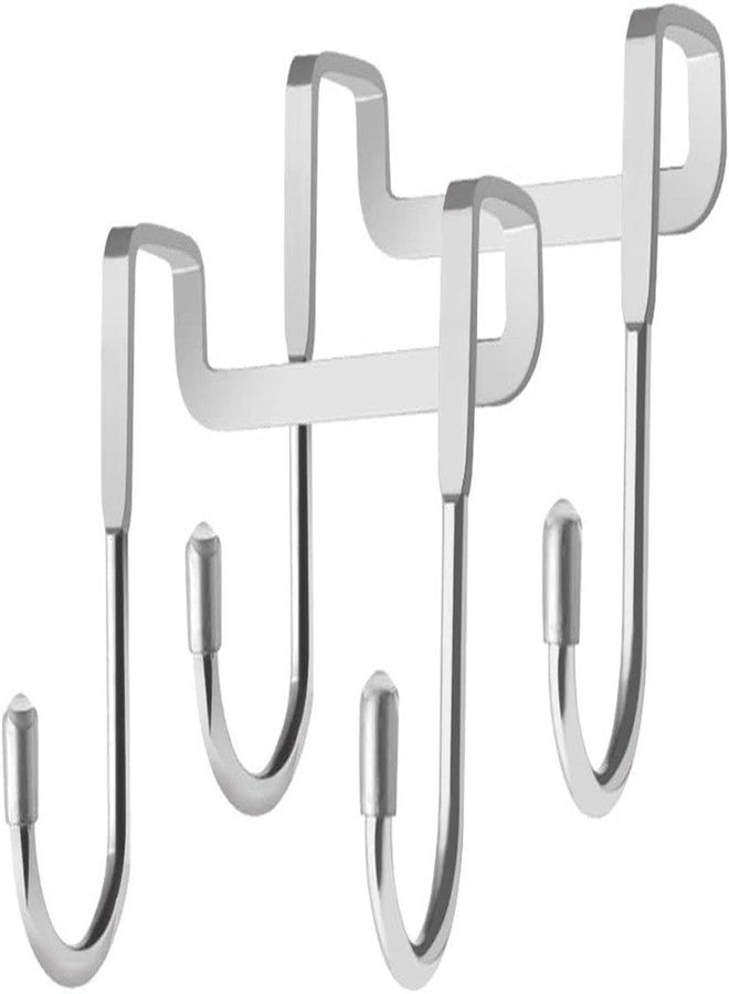 FAYBY Over Cabinet Door Drawer Double Steel S Shaped Hooks Hanging Towel Rack | Multi-Function Space Saving Hanging Clamp for Kitchen, Bathroom, Cabinet, Closet (2Psc) - Image 1