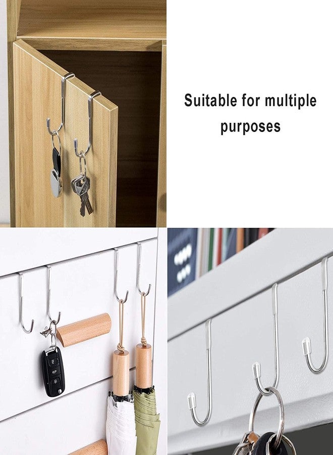 FAYBY Over Cabinet Door Drawer Double Steel S Shaped Hooks Hanging Towel Rack | Multi-Function Space Saving Hanging Clamp for Kitchen, Bathroom, Cabinet, Closet (2Psc) - Image 5